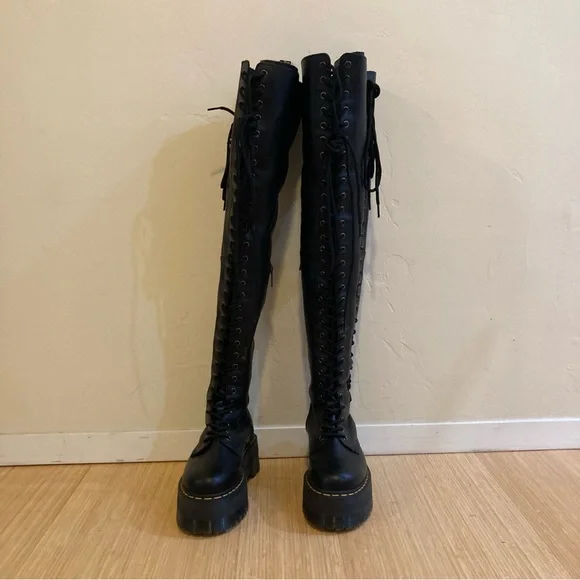 (SOLD) Dr. Martens Azreya thigh high boots size US 8/UK 6 - Picture 4 of 8
